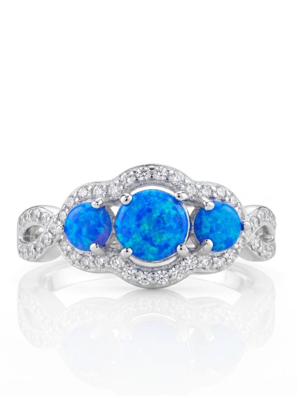 Blue Opal ring, size 7, 925 Sterling Silver Charmed Aroma
